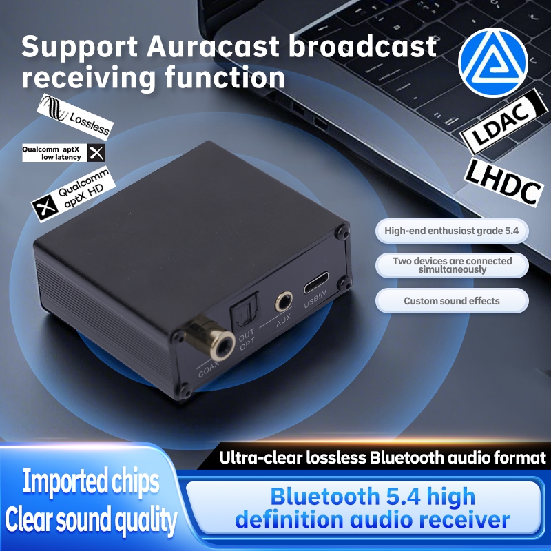 Osound Qualcomm QCC5181 Upscale Bluetooth 5.4 Audio Receiver LHDC Car Home LDAC Lossless Audio Fiber Coaxial Low latency AUX