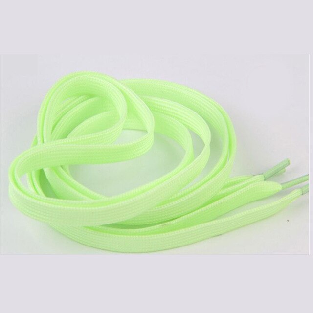 Lichtgevende Lichtgevende Tl Schoenveters 100/120 Lichtgevende Lichtgevende Sneakers Platte Canvas Schoenveters Lichtgevende Hollow Geweven Schoenveters: green / 1m  1pair