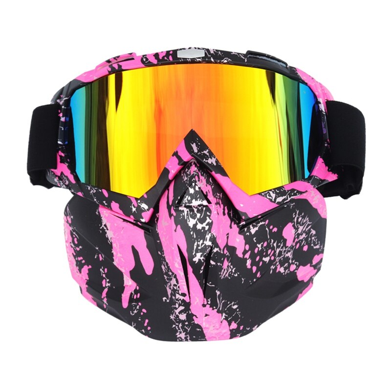 Ski snowboard bril gezichtsmasker offroad bril skibril afneembaar harley bril masker bril sneeuwbril wintersportbril: Pb