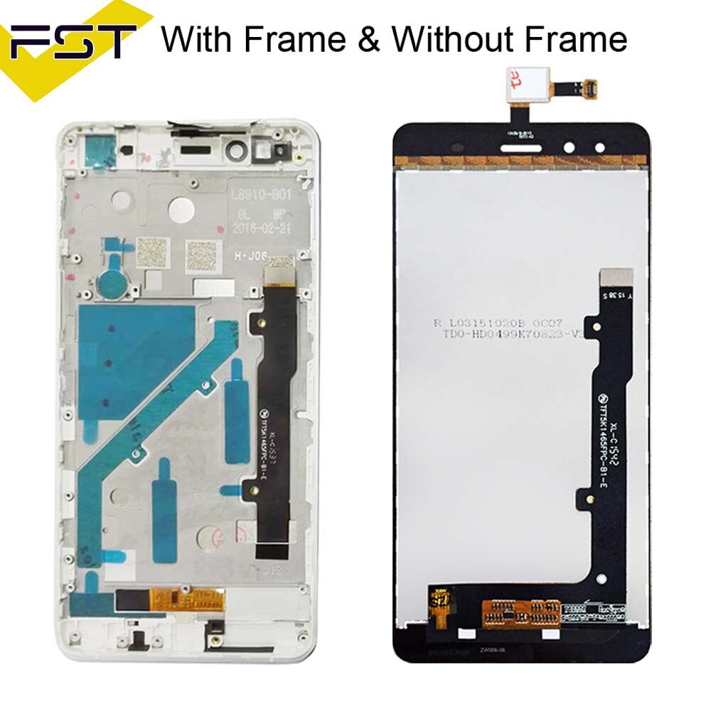 Czarny/biały robić wyświetlacza LCD BQ Aquaris X5 + ekran dotykowy Digitizer LCD z ramką wymiana panelu LCD Tactil robić BQ X5