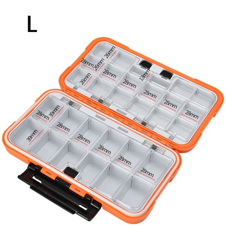 Waterproof Fishing Tackle Box Double-sided Opening And Closing Bait Box Multi-function Hook And Bait Box Accessories: Lorange