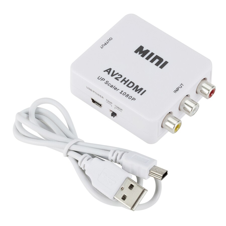 Full Hd Av Naar Hdmi-Compatibel Converter Vrouw-vrouw Rca Adapter Composiet Cvbs Naar Hdmi-Compatibel AV2HDMI audio Converter