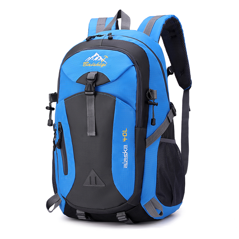 Men Backpack Nylon Waterproof Casual Outdoor Travel Backpack Ladies Hiking Camping Mountaineering Bag Youth Sports Bags: silver color