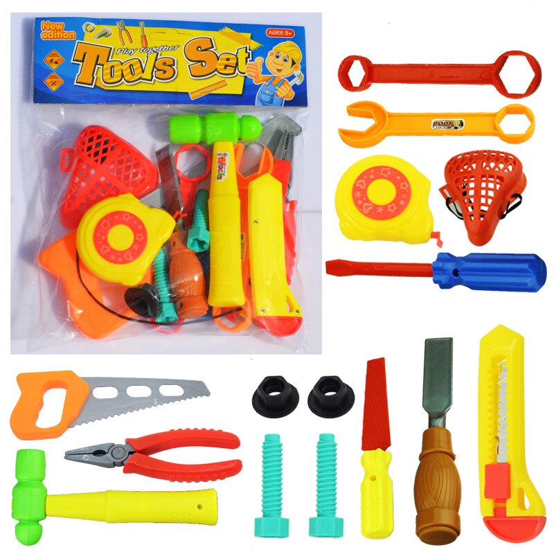 Baby Vroege Educatief Speelgoed Diy Arts Set Jongens Speelgoed Reparatie Tool Plastic Simulatie Ammer Nagels Moer Schroevendraaier Model Gereedschap Speelgoed