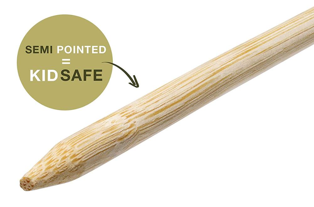 Bâtonnets de torréfaction guimauve 36 pouces 5mm d'épaisseur brochettes en bois Extra longues, 110 pièces. sans danger pour l'environnement 100% biodégradable