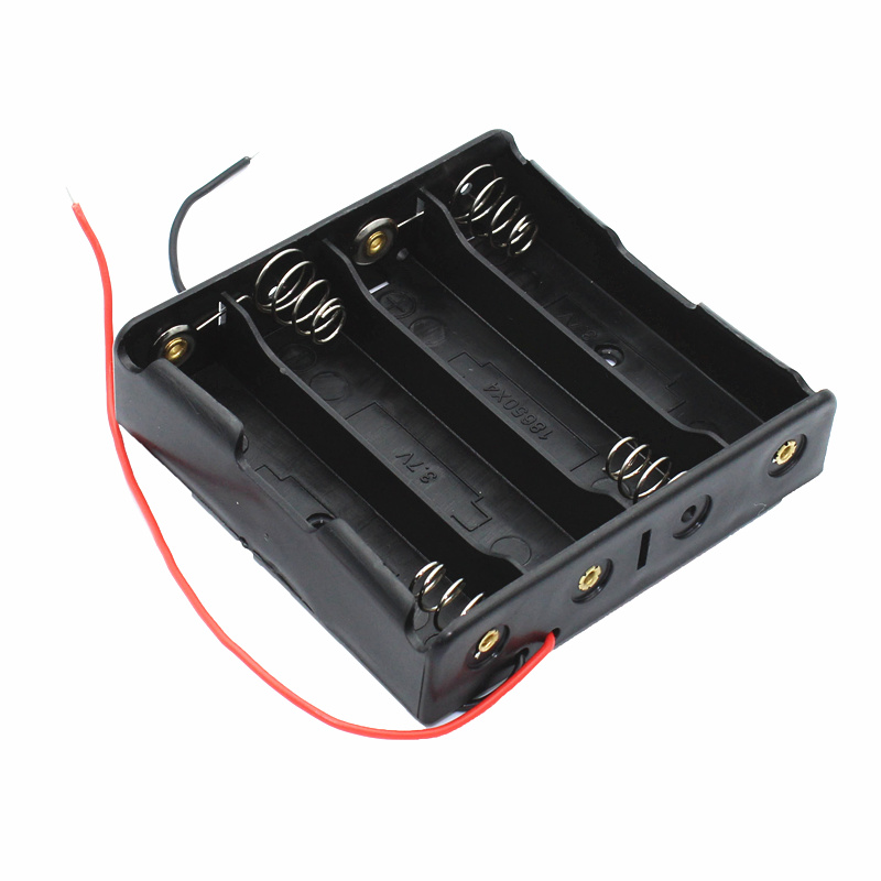 Zwarte plastic 1x 2x 3x 4x 18650 batterijhouder 1 2 3 4 sleuf doe-het-zelf batterijclip met draadaansluiting pin: Multi