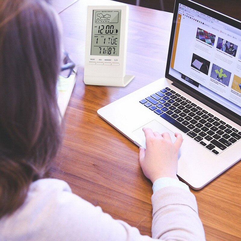 Digital Thermometer Hygrometer Temperature Sensor Indoor Kitchen Weather Station Room Hygrometer Humidity Meter Gauge Clock