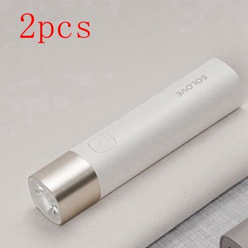 Youpin SOLOVE Taschenlampe X3 USB Typ-C Wiederaufladbare Elektrische Taschenlampe Helligkeit EDC Taschenlampe 3000mAh Energie Bank Mini LED taschenlampe: weiß 2stck