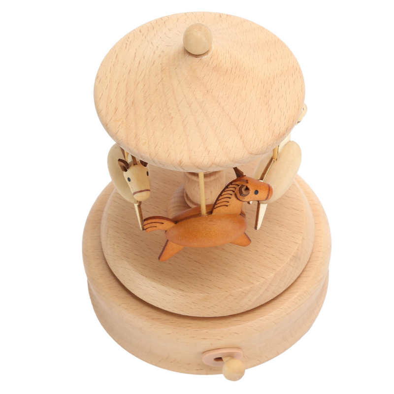wooden music box music Cute Music Box Wooden Rotating Musical Box Wood Crafts Birthday Home Decor ballerina