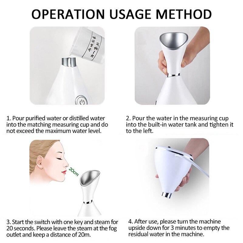Nano tåge sprayer nano spray ansigts dampmaskine renere steamer ansigts sprøjte maskine skønhed ansigts dampende enhed ansigtsrengøring