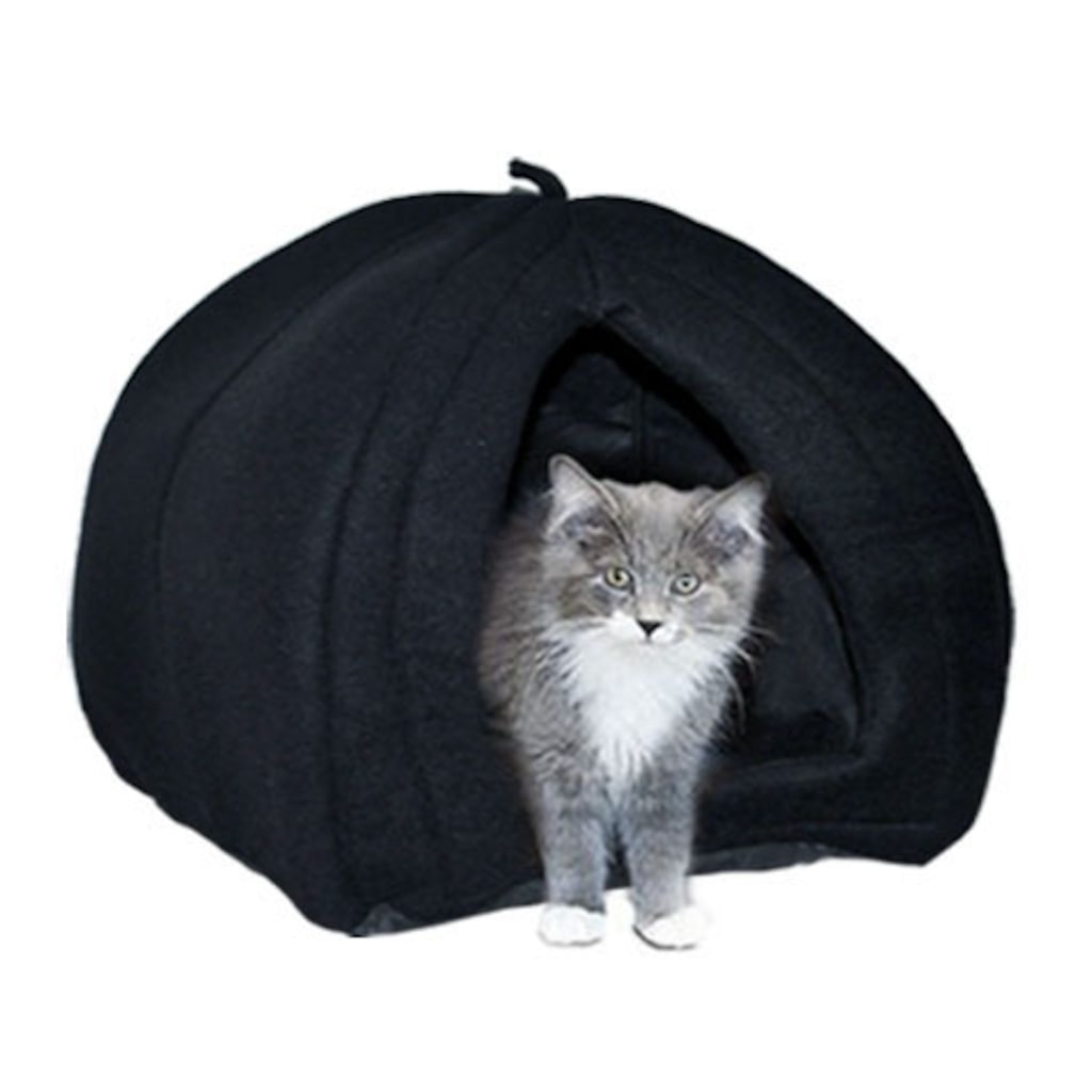 Niche polaire noire pour animaux de compagnie, lit pour chat et chien