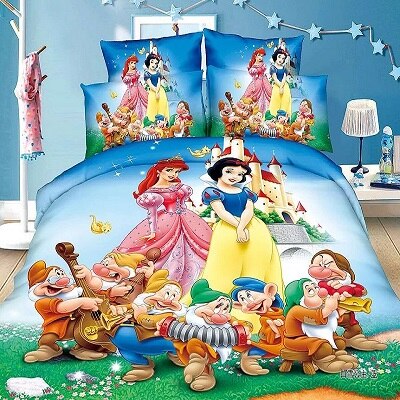 princess girls bedding set 3/4pcs children twin size bed linen set: xrybaixuegonzhulan / twin 4pcs
