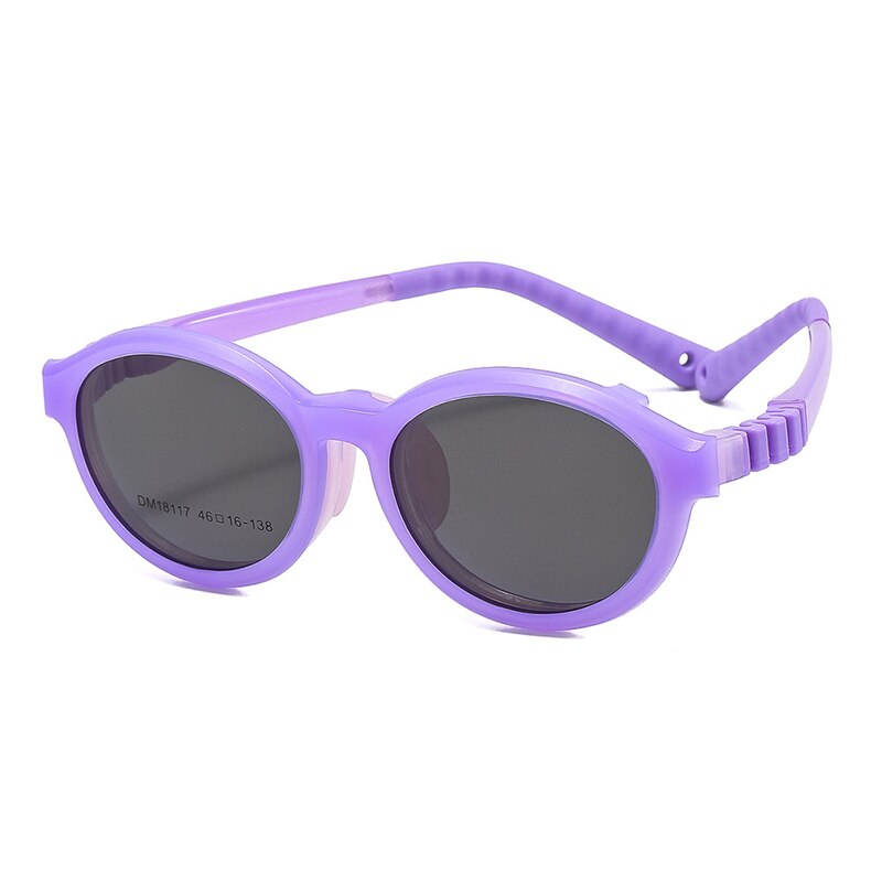 O-Q Club Kids Zonnebril Clip Op Bijziendheid Recept Kinderen Bril 2 In 1 Magnetische Gepolariseerde Brillen DM181117: DM18117-purple