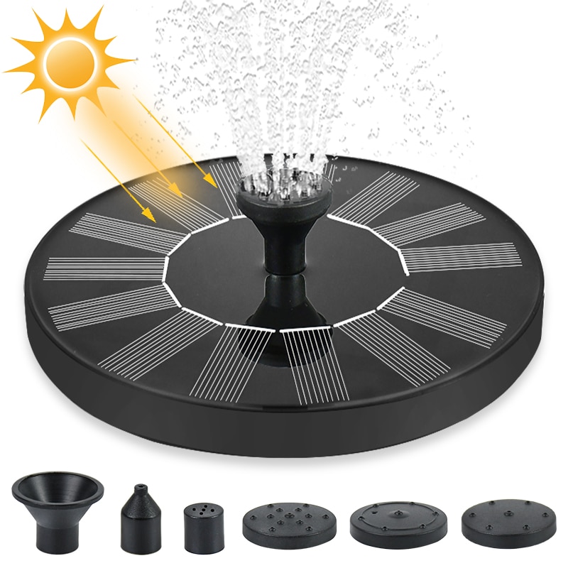 Mini solenergi vann fontene basseng dam foss fontene hage dekorasjon utendørs fuglebad solcelledrevet fontene flytende vann