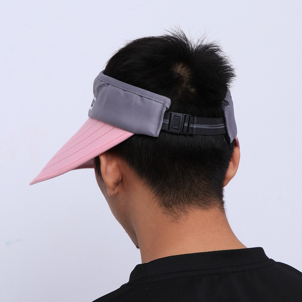 Sports Tennis Cap Summer Outdoor Cap Folding Hat All-matching Cap for Men (White Hat and Black)