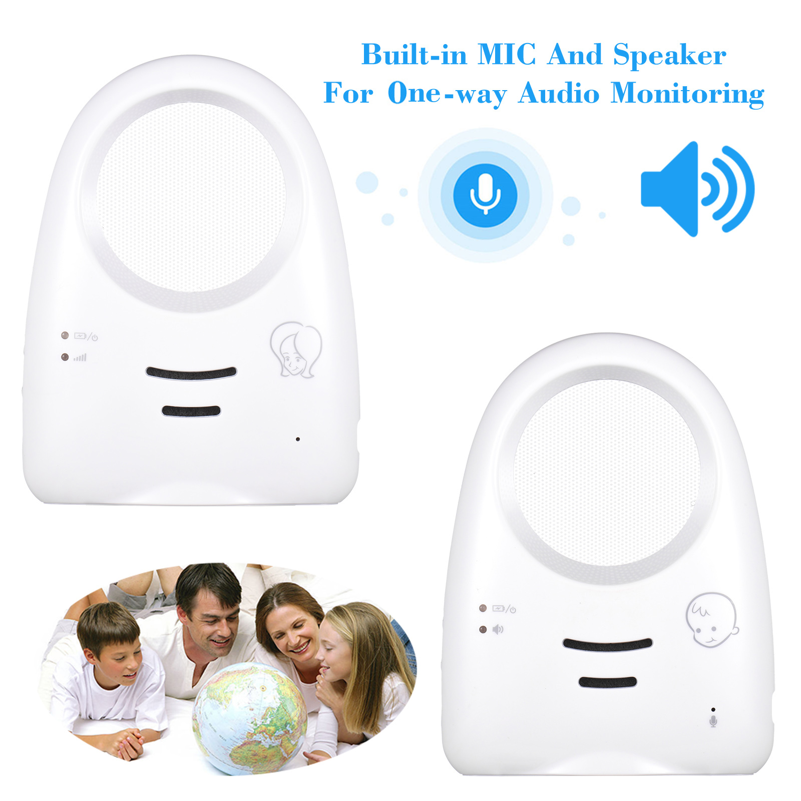 Babyfoon Draagbare 2.4Ghz Draadloze Digitale Audio Monitor One-Way Talk Kristalhelder Baby Cry Detector Gevoelige Transmissie