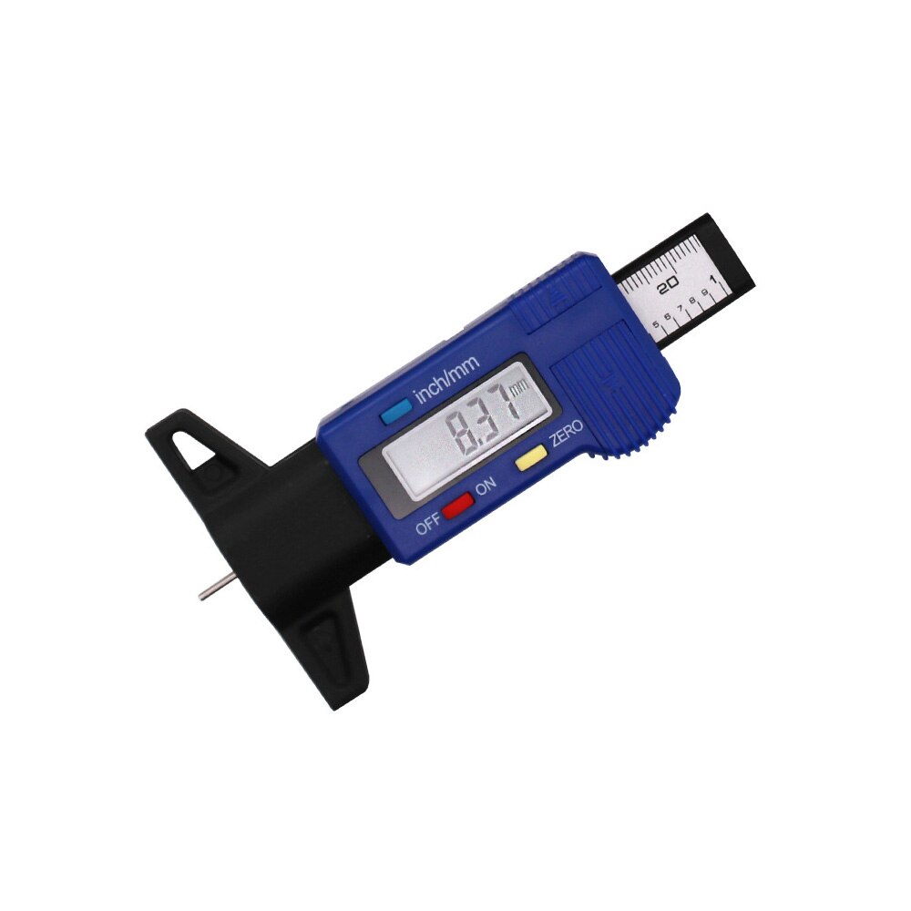 Tire Wear Detection Measuring Tool Digital Car Tyre Tire Tread Depth Gauge Meter Auto Caliper Thickness Gauges Tire Tools: Blue