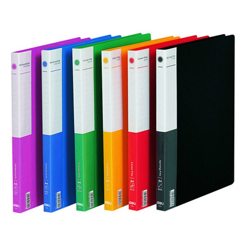 3PCS DELI A4 PP Clip File Folder Color Office Metting Document File Folders School Office Supplies