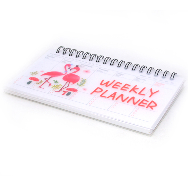 Wekelijkse planner notebook planner agenda schattig dagboek briefpapier cuadernos y libretas libreta flamingo parijs balpen penna: Flamingo