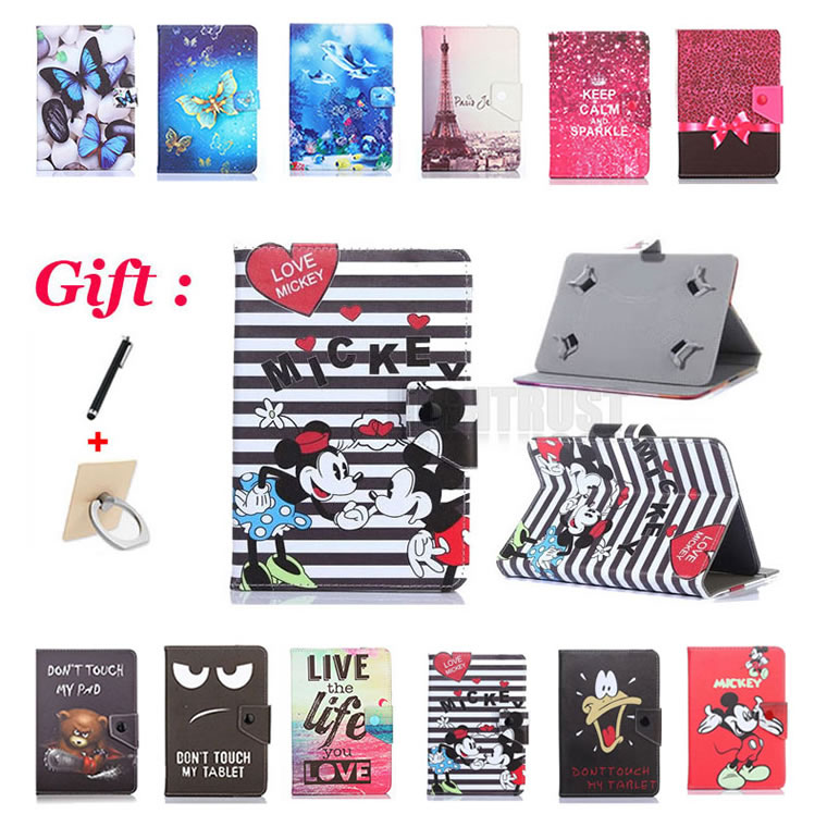 Universal Cartoon Pu Leather Stand Case Cover For Huawei MediaPad M6 M5 T5 M3 M2 T3 T2 T1 10.8" 10.1" 9.6" inch Tablet