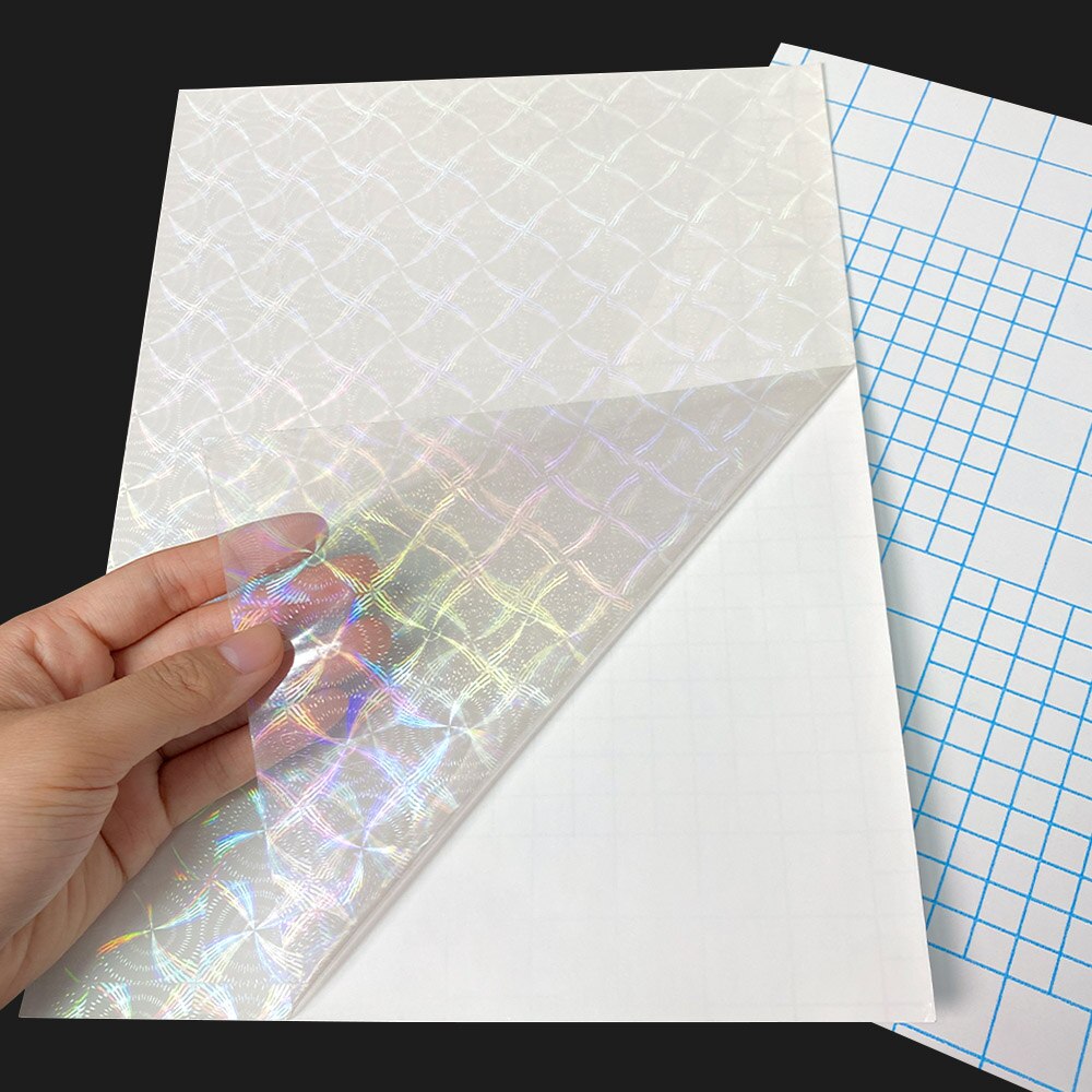 10 blätter Gebrochen Glas Hologramm Kalt Laminierung Film Aufkleber A4 Blätter Stern glänzend Punkte DIY Paket Karte Foto Holographische Film: 08 Windmühle