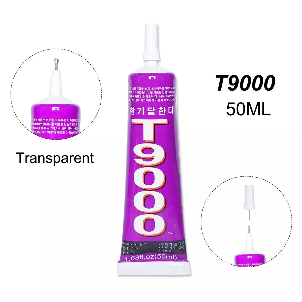 Black 50ML T9000s Super Glue Touch Screen Phone T7000 Scrapbooking Glitter Component Adhesive Diamond Paint Rhinestone UV E8000: Clear T9000 50ML