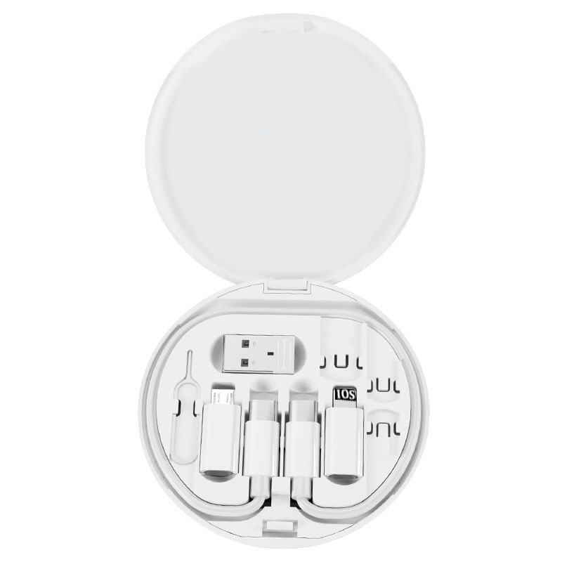 Kit de cabo adaptador de carregamento multi USB tipo C para C 60W USB C para conjunto de conversão de iluminação USB A e tipo C para Micro/Tipo C/Iluminação: BRANCO