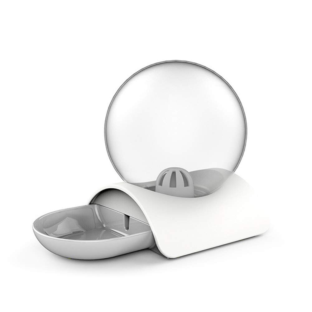 Bol d&#39;eau à bulles pour chat, distributeur automatique d&#39;eau, fontaine pour chats, grand bol à boisson, sans électricité 2,8 l: Grey and White