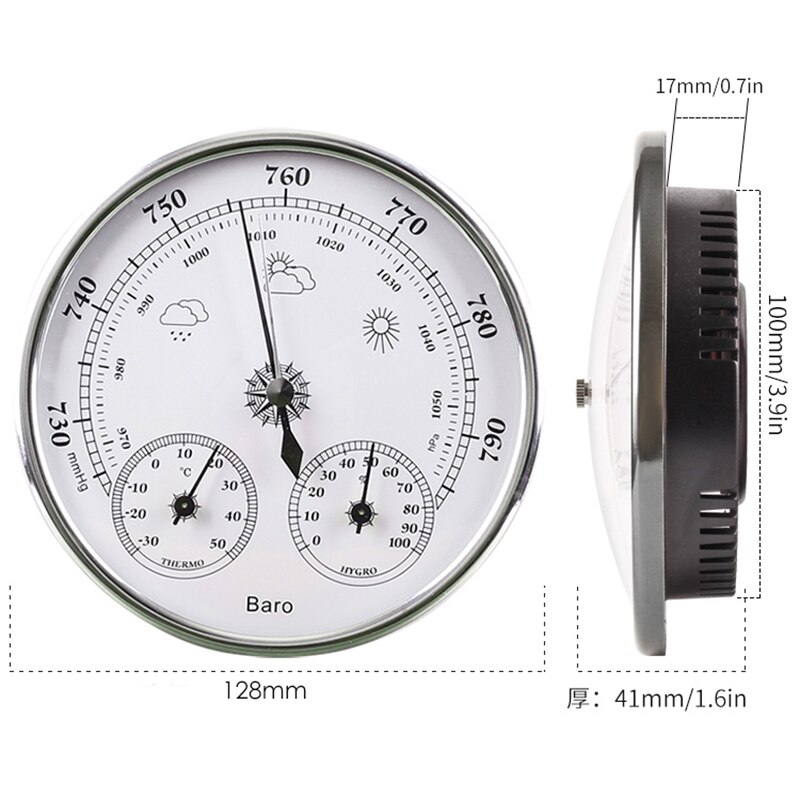 Temperature Humidity Gauge Indicator Wall Hanging Weather Station Barometer Thermometer Hygrometer