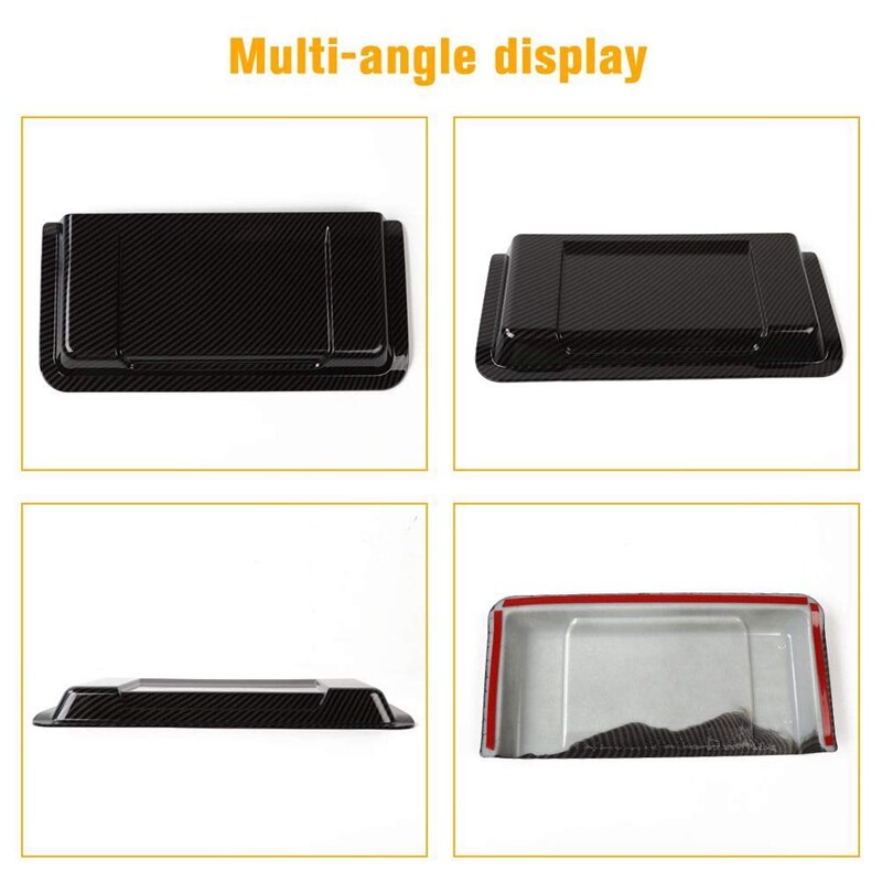 Cowl ABS Engine Inlet Cover Air Intake Hood Vent Scoop for Jeep Wrangler JL JLU , Carbon Fiber