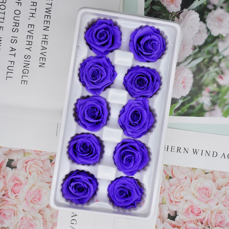 10 st/kartong 4cm konserverade blommor ros blomma odödlig ros alla hjärtans dag evigt liv blomma nivå b: 18