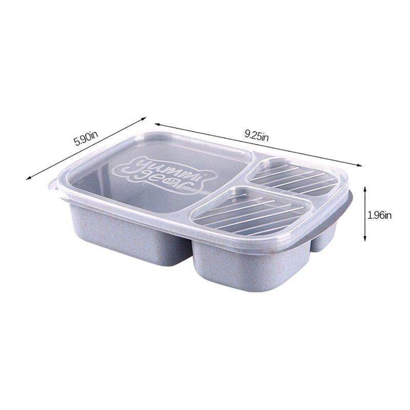 Vogvigo 1Pc Herbruikbare Tarwe Magnetron Picknick Sushi Fruit Opbergdozen Case Container Organizer Lunch Bento Box Voedsel Container: Blauw