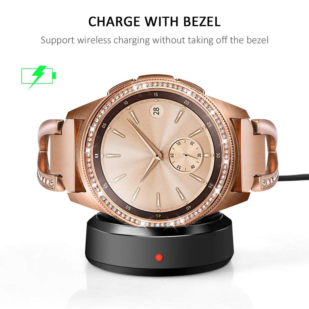 Bisel brillante para Samsung Galaxy Watch 42mm 46mm/ Gear S3 Frontier, anillo de Metal de diamante, cubierta adhesiva, accesorios para reloj, parachoques