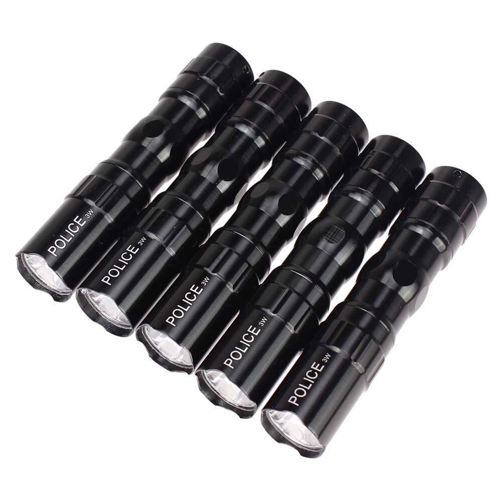 5x Led Flashlight Torch Portable Ultra Bright 3w Police Waterproof Led Mini Waterproof Outdoor Camping Powerful Led Flashlight