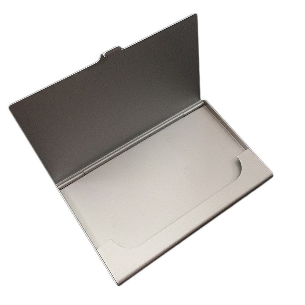 Uitstekende Business ID Creditcardhouder Karton Pocket Case Creatieve Aluminium Metal Shiny Side Scan Kerstcadeau