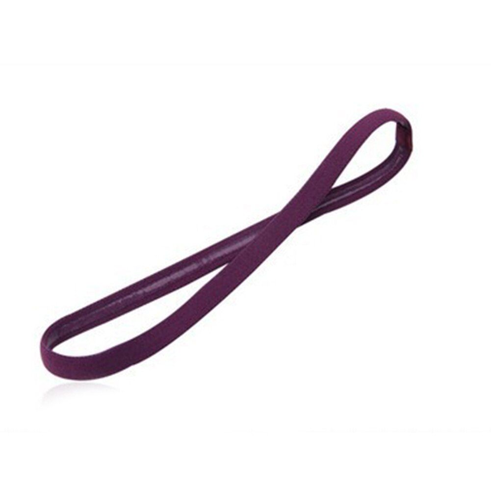 1 pz fasce per le donne calcio Yoga fasce per capelli puri antiscivolo gomma elastica sottile sport fascia uomo accessori per capelli copricapo: Viola