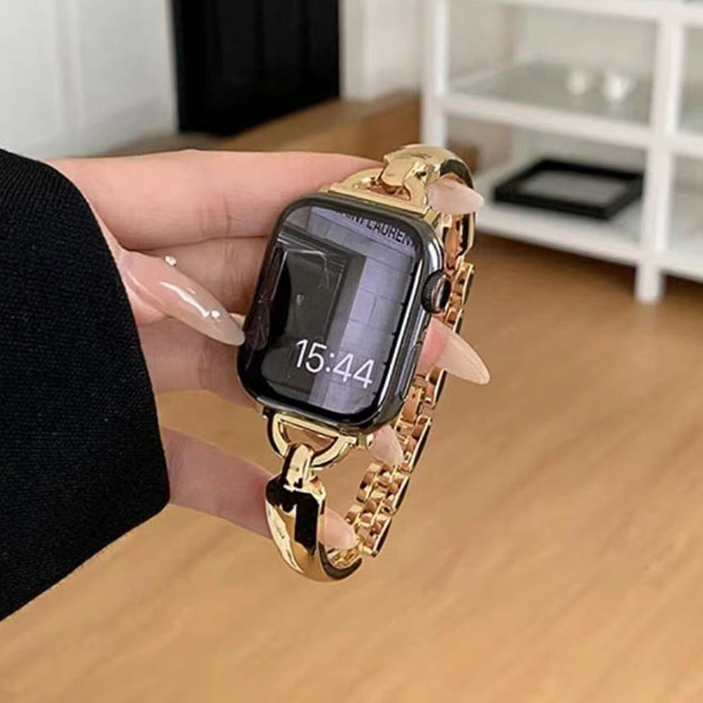 Starlight-armband för apple watch ultra 10 9 8 7 6 se 5 metallarmband för iwatch series 46mm 41 49mm 40 38 42mm 44 45 damarmband: Xxxxl / Guld-