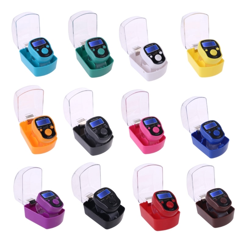 Portable Wrist Digital Electronic Counter with LED Light and Sound Manual Reset Decompression Relaxation Finger Tool