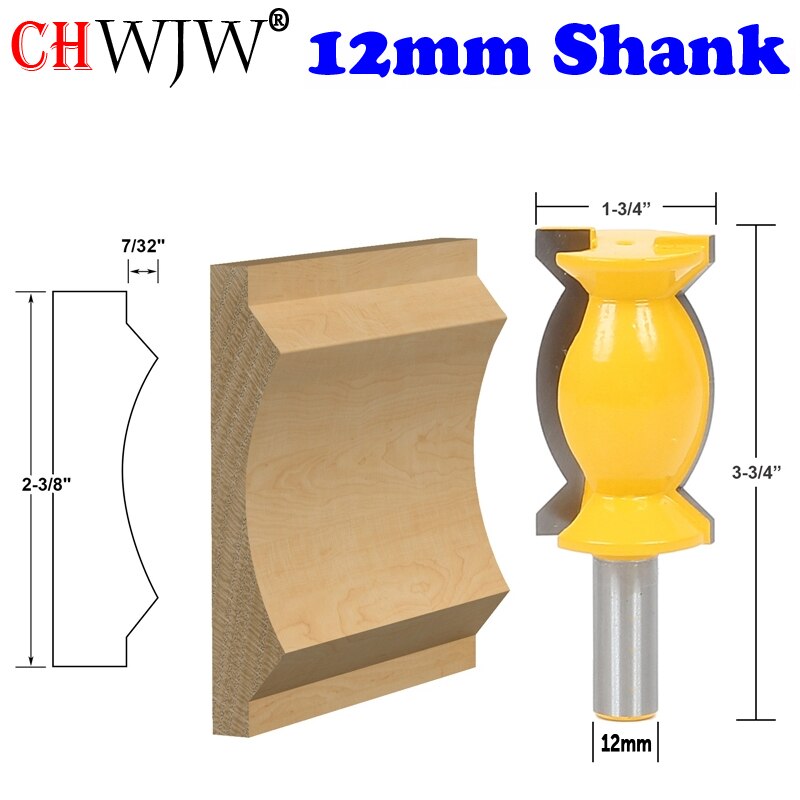 CHWJW 1PC 12mm Shank Reversible Crown Molding Router Bit Set Line knife Door knife Tenon Cutter for Woodworking Tools: 16152-12mmShank