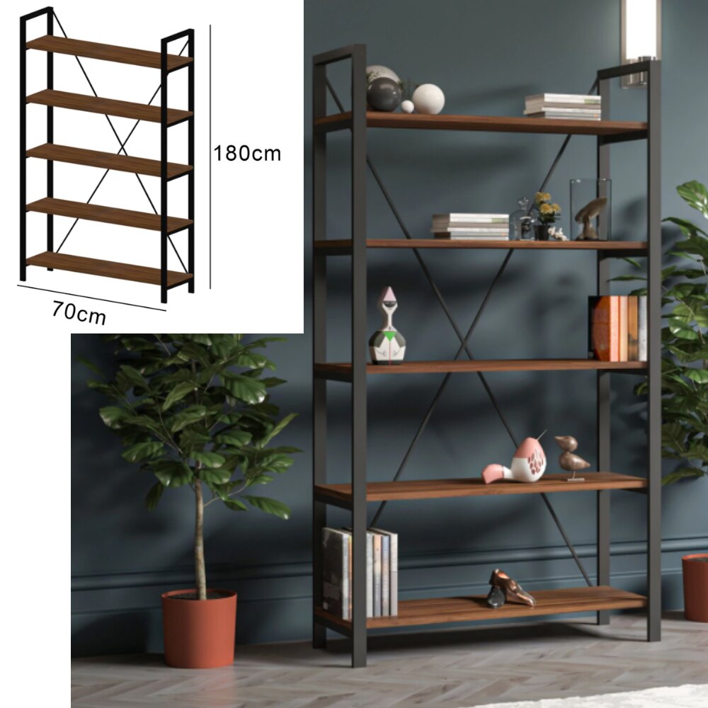 5 layer bookcase Modern decor plants flower Stand with shelves storage multifunctional: Model 1