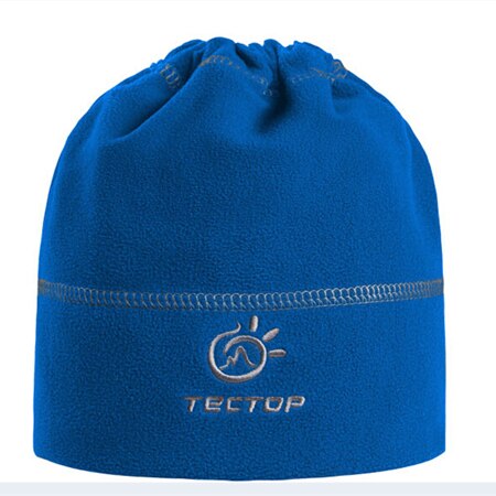 Tectop vinter udendørs vindtæt termisk vandring cap holder varm fleece hat: Blå