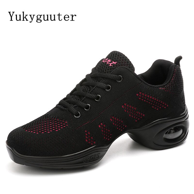 Buty do tańca kobieta panie nowoczesna miękka podeszwa Jazz Sneakers Mesh oddychająca lekka kobieta taniec Fitness buty sportowe