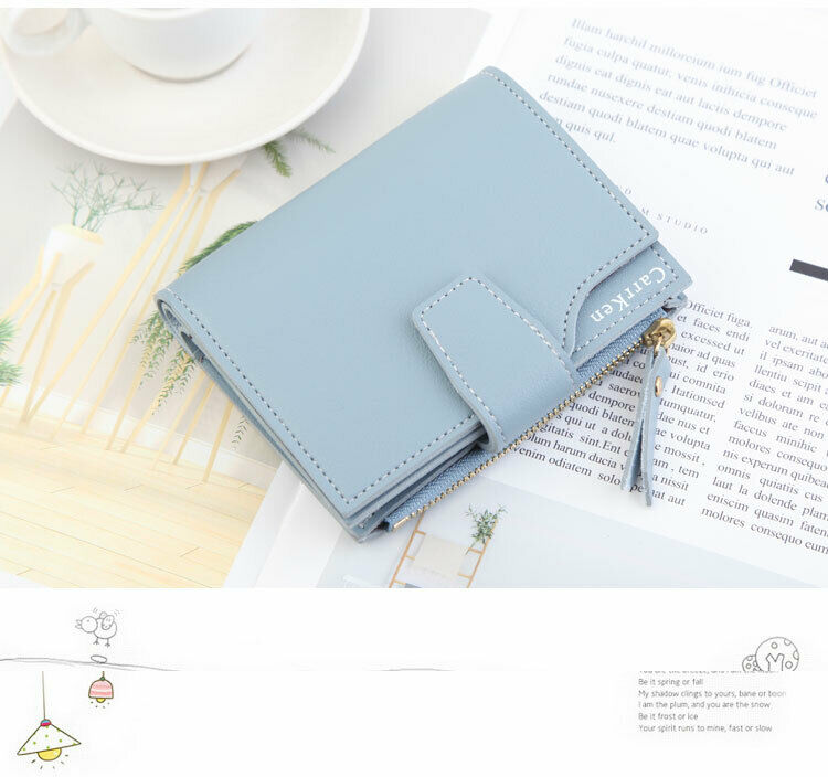 Women's Wallet PU Leather Clutch Bag Hasp Small Coin Pocket Purse Short Purse Handbag Short Zipper Card Holder 6Colors