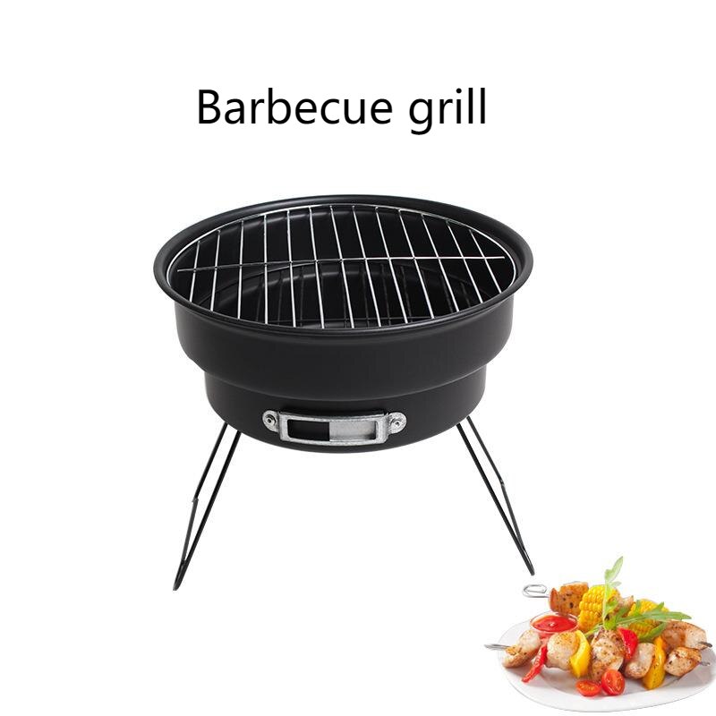 Draagbare Grill Voor Bbq Ronde Rvs Bbq Kachel Mini Camping Hout En Houtskool Barbecues Grill Bbq Grill Barbecue