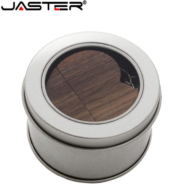 JASTER USB 2,0 holz usb + metall box usb flash memory stick usb-stick 4GB 8GB 16GB 32GB 64GB hochzeit