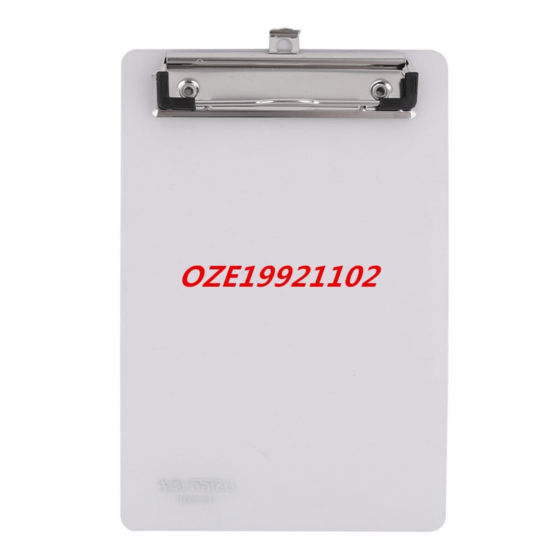 1PCS Office Spring Loaded A5 Paper Holding File Clamp Clip Board White Clear