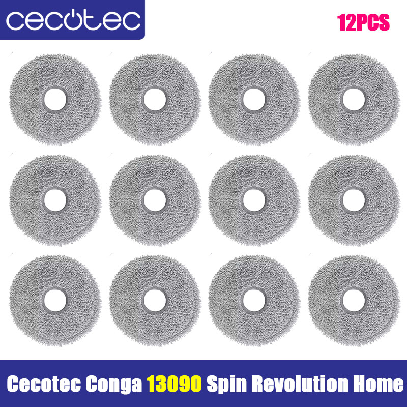 Compatible For Cecotec Conga 13090 Spin Revolution Home Spare Parts Main Side Brush HEPA Filter Mop Cloth Dust Bag Accessories: Red