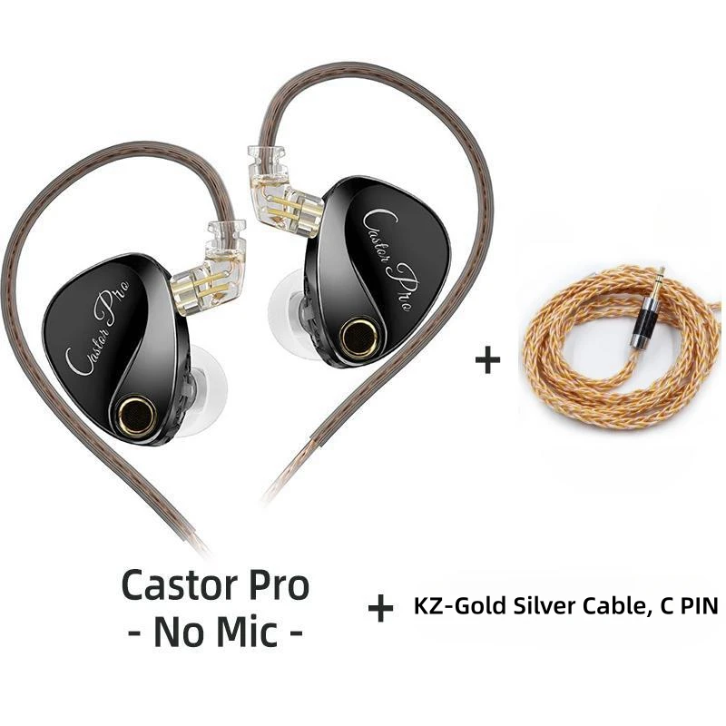 KZ Castor PRO Bekabelde oortelefoon Dynamische stuurprogramma's Hoogwaardige afstembare oortelefoon Hfi-geluidskwaliteit Bass-headsets IEM Gaming-headset: MULTI