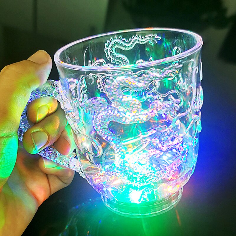 LED Luminous Cup Kids Toys Glow In The Dark Toys Party Wedding Decoration Liquid Induction Mug Wine Glass Beer Cup Toys