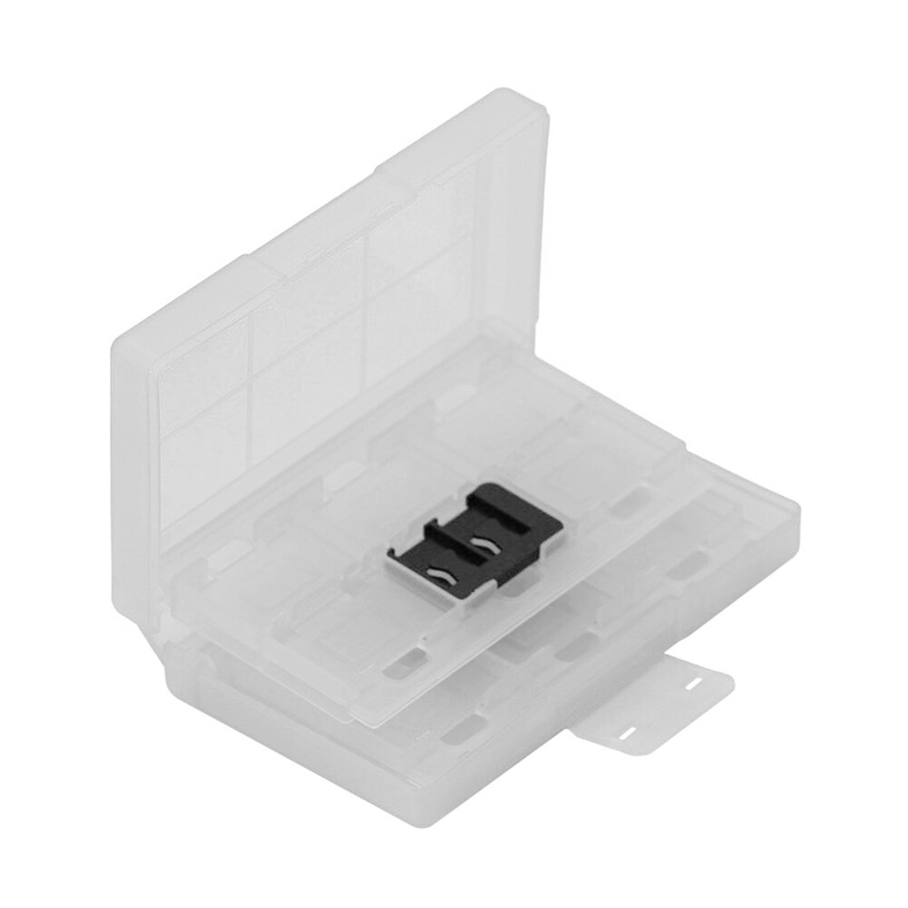 Nintendo switch card case 24 in 1 game storage case holder for nintendo switch ns protective storage box with 2 tf card slots: White